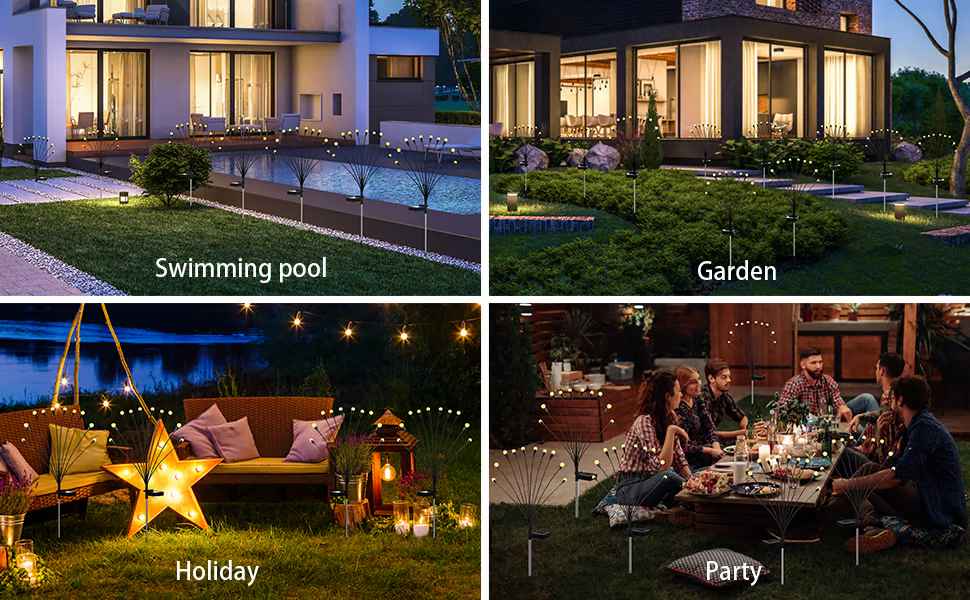 IP65 Solar Firefly Swaying Garden Lights