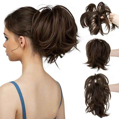 Synthetic Claw Clip Top Knot Ponytail Hairpiece