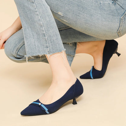 Women's High Heel Knitted Multi-color Shoes
