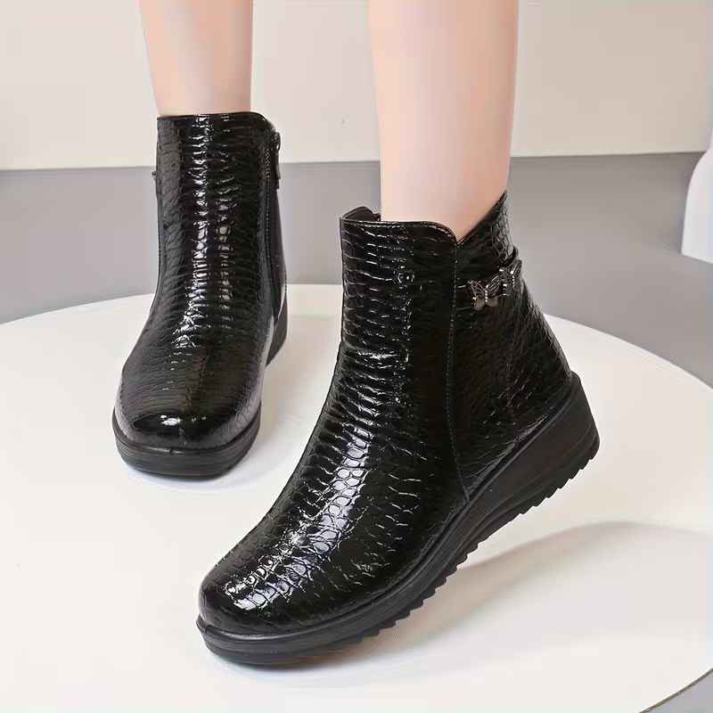 Women’s Winter Chunky Platform Side-Zip Arch Support Ankle Boots