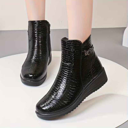 Women’s Winter Chunky Platform Side-Zip Arch Support Ankle Boots