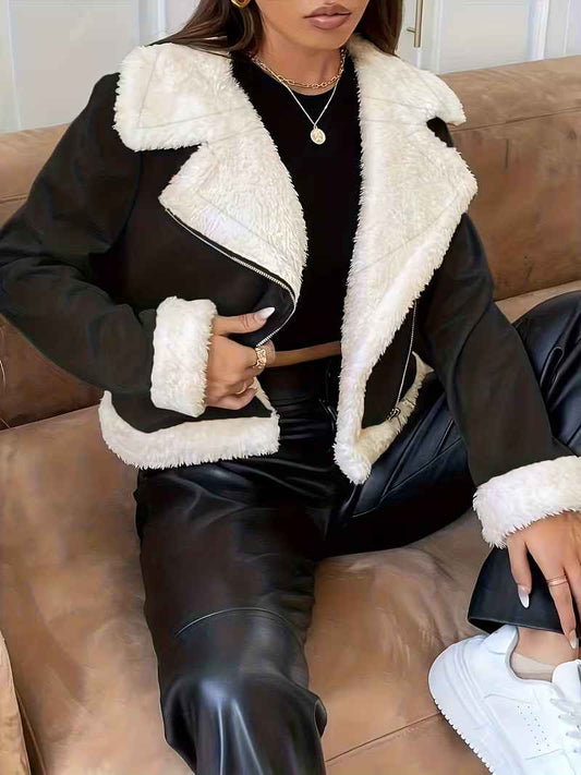 Women’s Elegant Winter Zip-Front Tailored Coat
