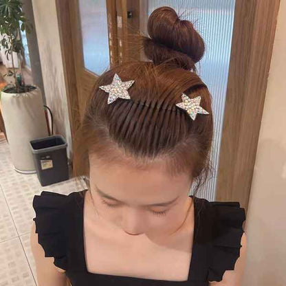 Women’s Rhinestone Star Flyaway Control Hair Comb