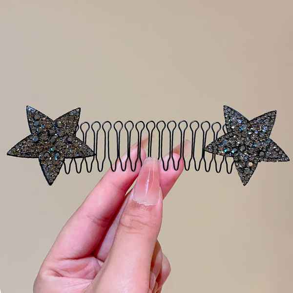 Women’s Rhinestone Star Flyaway Control Hair Comb