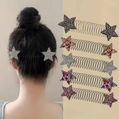 Women’s Rhinestone Star Flyaway Control Hair Comb
