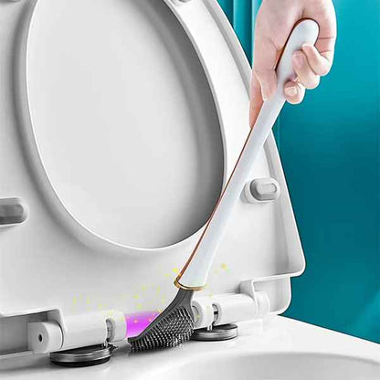 Flexible Silicone Toilet Brush with Wall Mount Holder