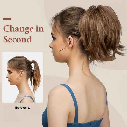 Synthetic Claw Clip Top Knot Ponytail Hairpiece