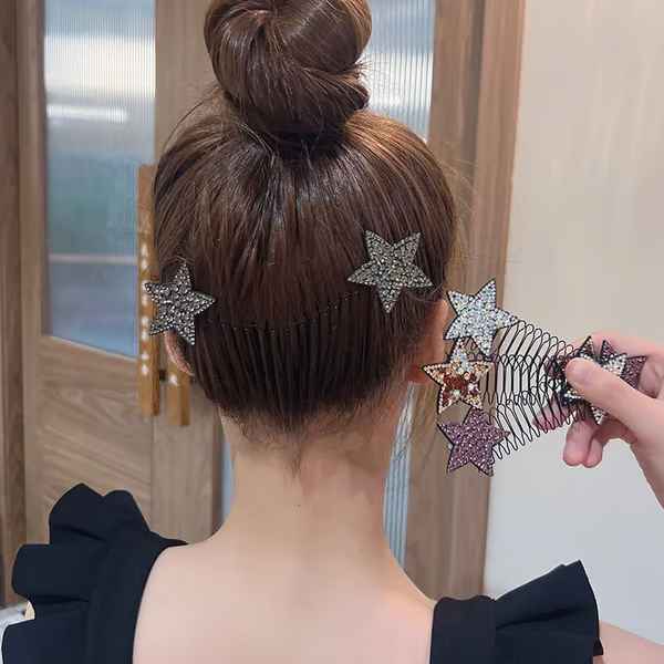 Women’s Rhinestone Star Flyaway Control Hair Comb