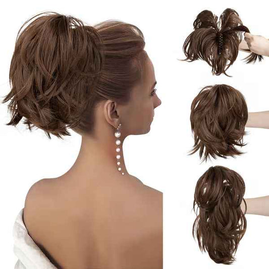 Synthetic Claw Clip Top Knot Ponytail Hairpiece