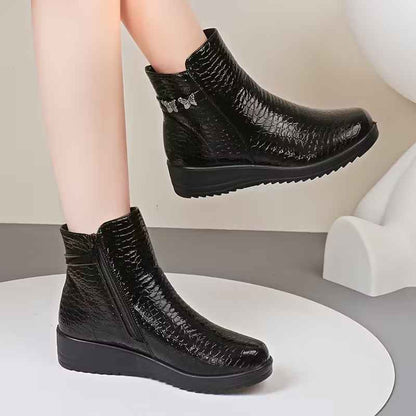 Women’s Winter Chunky Platform Side-Zip Arch Support Ankle Boots
