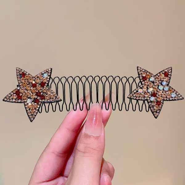Women’s Rhinestone Star Flyaway Control Hair Comb