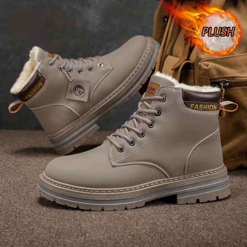 Men’s Fleece-Lined Grip-Sole Mid-Calf Boots