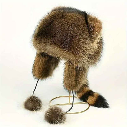 Faux Fur Tail Tassel Trapper Hat