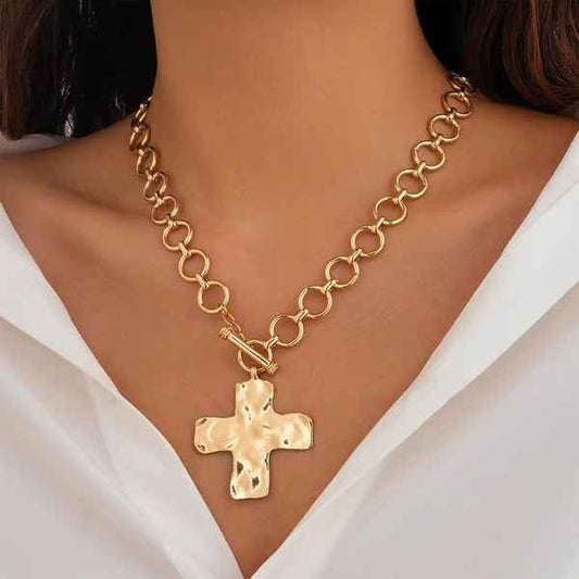 Women’s Hammered Cross Pendant Necklace