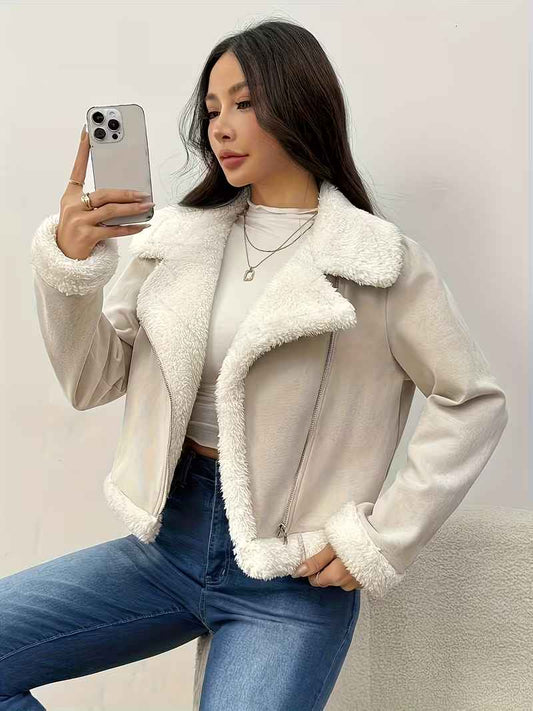 Women’s Elegant Winter Zip-Front Tailored Coat