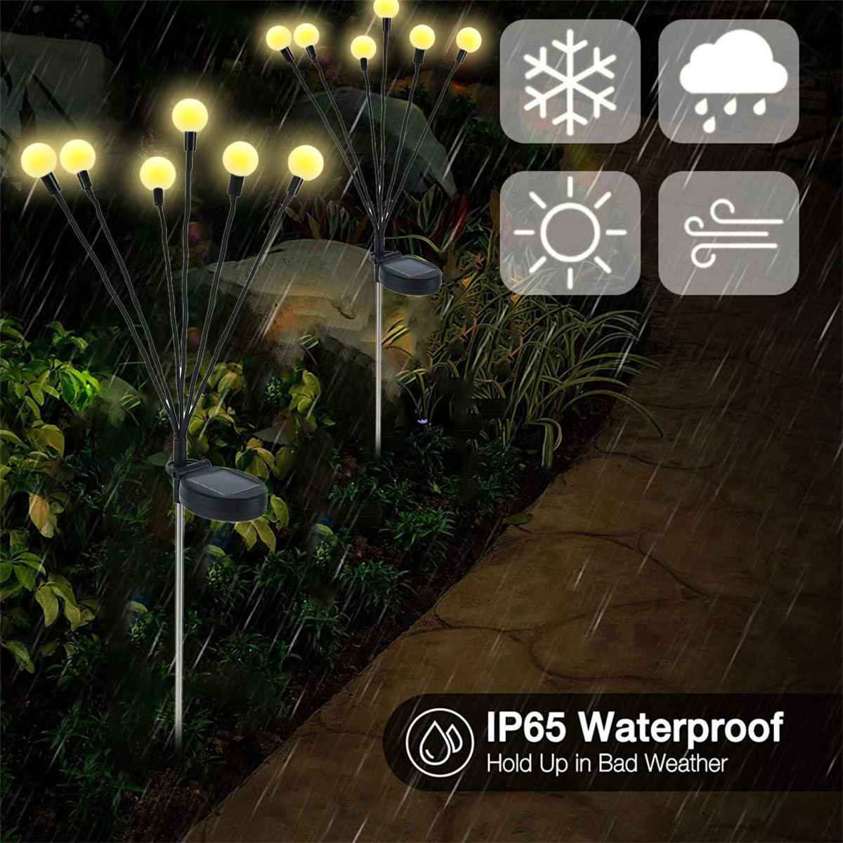IP65 Solar Firefly Swaying Garden Lights