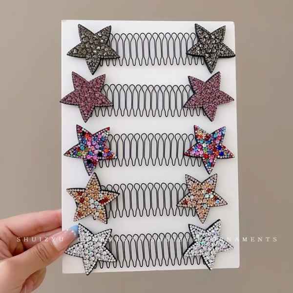 Women’s Rhinestone Star Flyaway Control Hair Comb