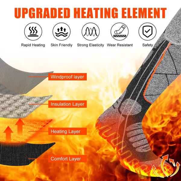Rechargeable Washable Heated Winter Socks