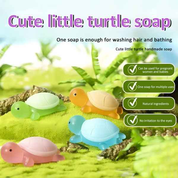 Handmade Turtle-Shaped Essential Oil Soap for Children