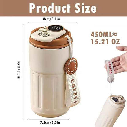 450ml Stainless Steel Smart Temperature Display Travel Mug