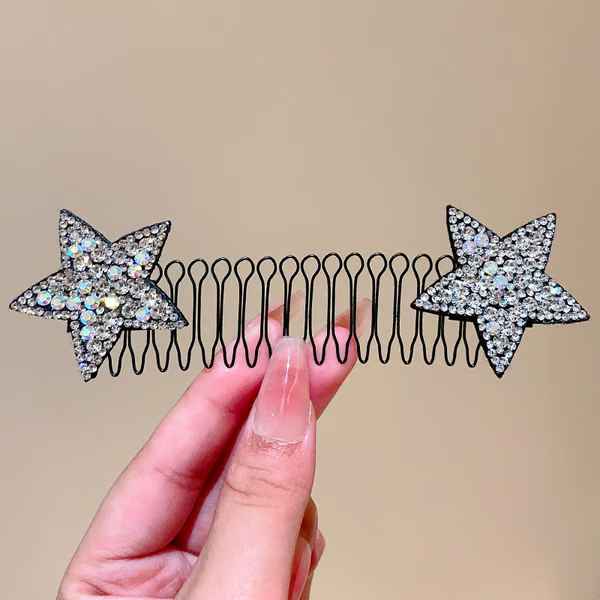 Women’s Rhinestone Star Flyaway Control Hair Comb