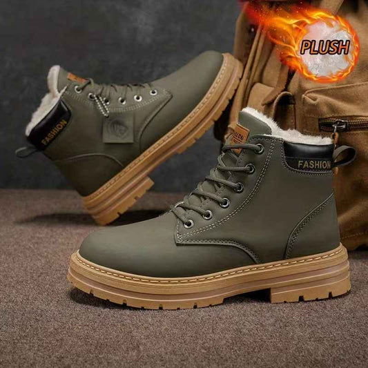 Men’s Fleece-Lined Grip-Sole Mid-Calf Boots
