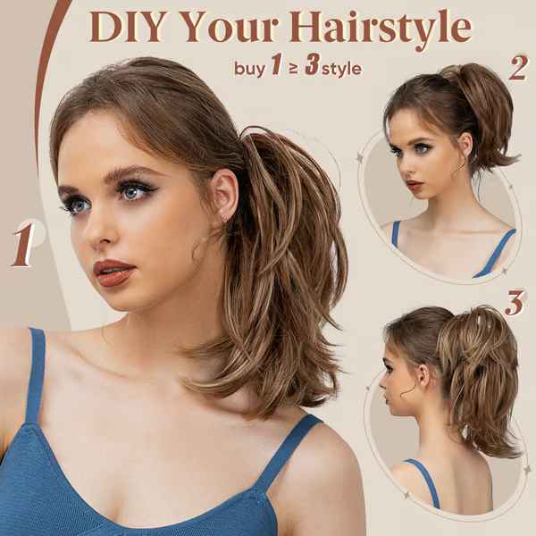 Synthetic Claw Clip Top Knot Ponytail Hairpiece