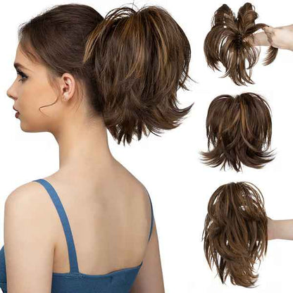 Synthetic Claw Clip Top Knot Ponytail Hairpiece