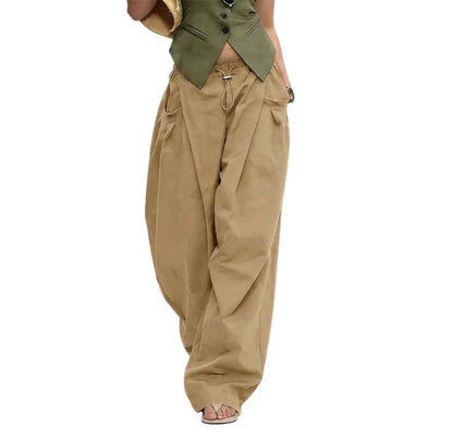 Women's Pleated Wide-Leg Trousers