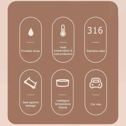 450ml Stainless Steel Smart Temperature Display Travel Mug
