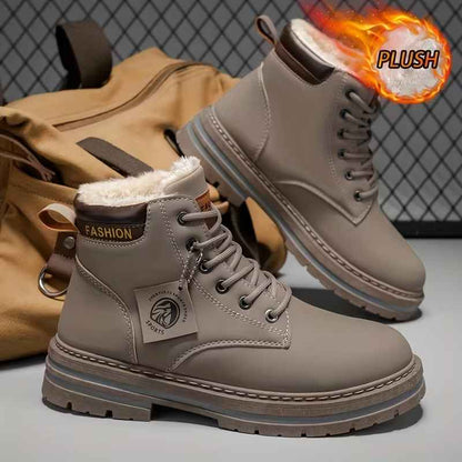 Men’s Fleece-Lined Grip-Sole Mid-Calf Boots