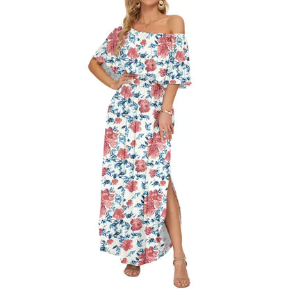 Women's Ruffle Off Shoulder Maxi Dress