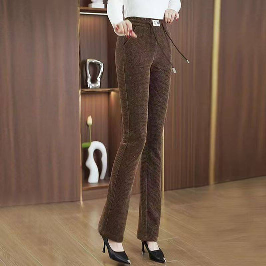 Women’s Fleece Lined Elastic Waist Casual Trousers