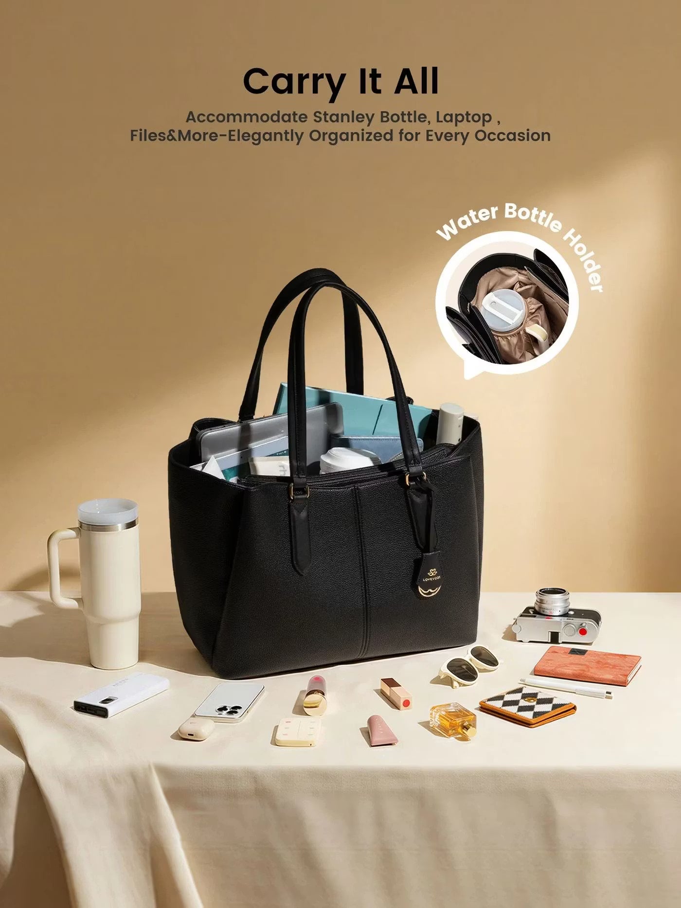 Women’s Multi-Compartment Laptop Tote Bag