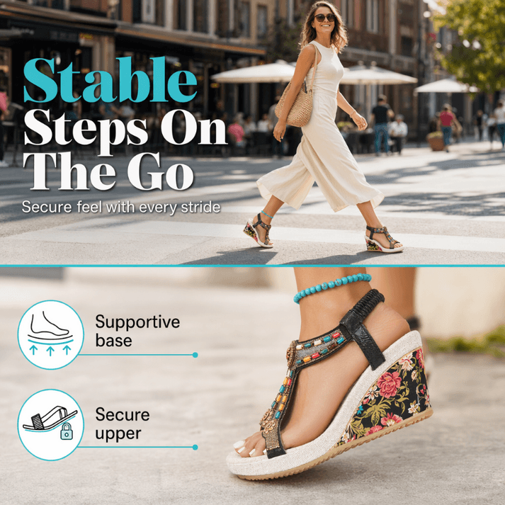 Women’s Beaded Boho Wedge Sandals