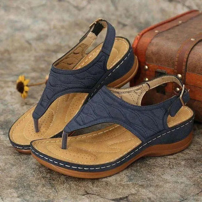 Embroidered Wedge Sandals