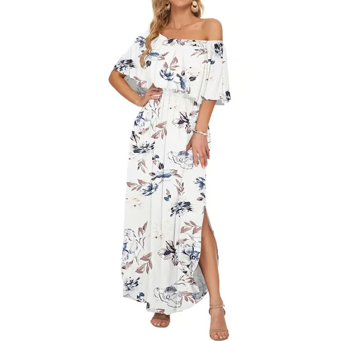 Women's Ruffle Off Shoulder Maxi Dress