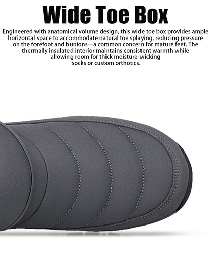 Men’s Fleece-Lined Waterproof Snow Boots with Wide Toe Fit