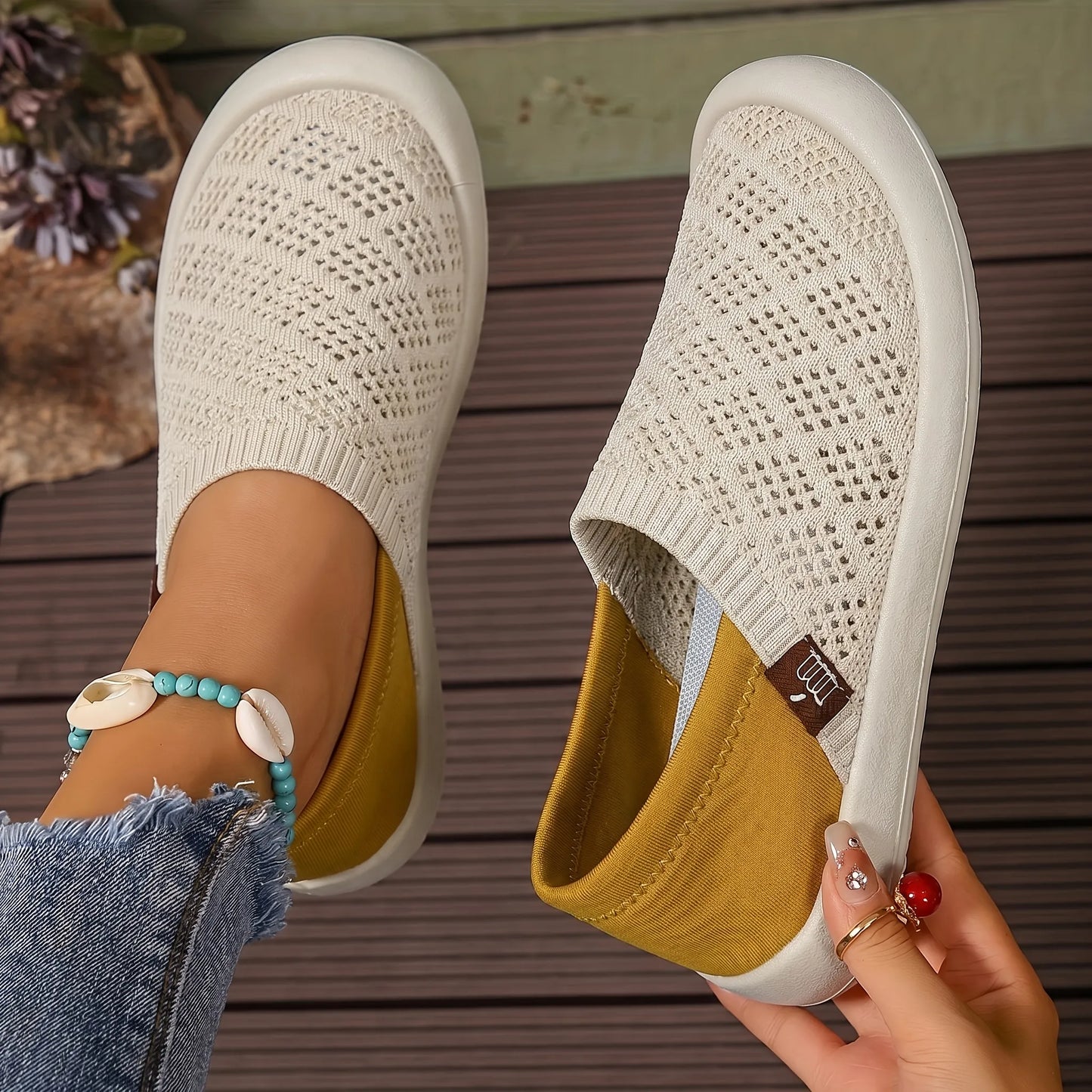 Women's Lightweight Knit Slip-On Trainers