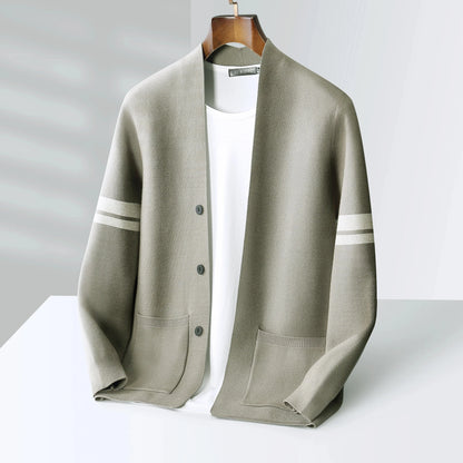 Men’s Giancarlo Striped-Sleeve Cardigan
