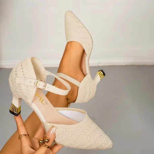 Women’s Knitted Minimalist High-Heel Support Sandals