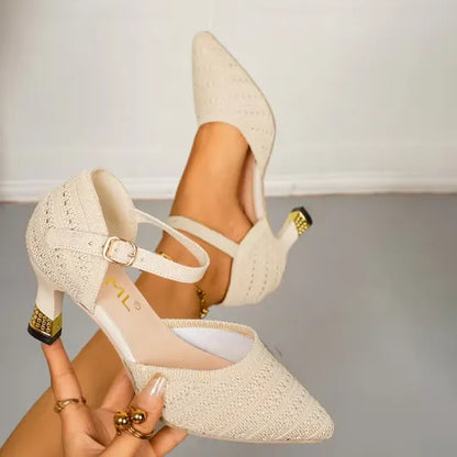 Women’s Knitted Minimalist High-Heel Support Sandals