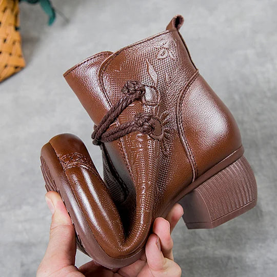 Women’s Warm Leather Comfort Ankle Boots