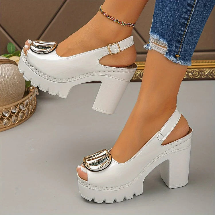 Women’s Vintage Buckle Low Heel Pumps