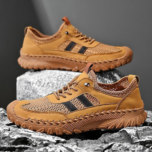 Men's Leather-Look Slip-On Hiking Shoes