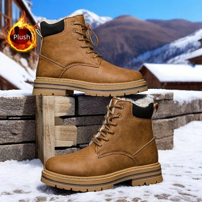 Men’s Insulated Leather-Look High-Top Winter Boots