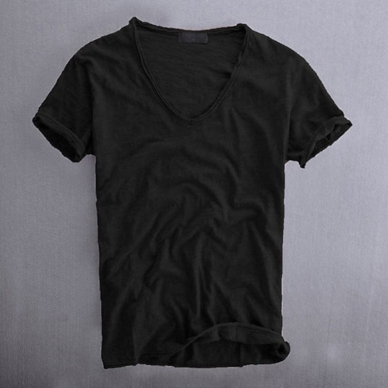 Men's Lightweight Slub Cotton V-Neck T-Shirt