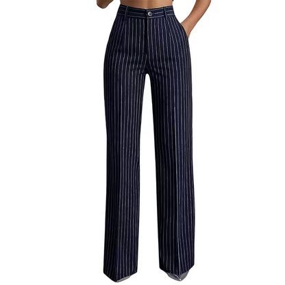 Women's Vertical Stripe Wide Leg Trousers