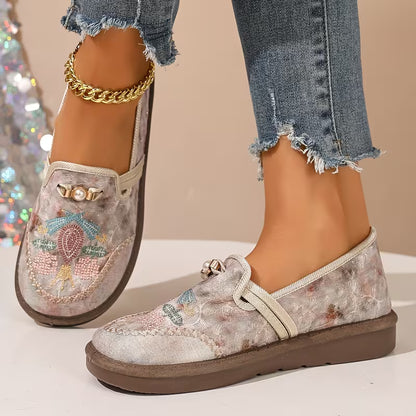 Women’s Embroidered Slip-On Comfort Loafers