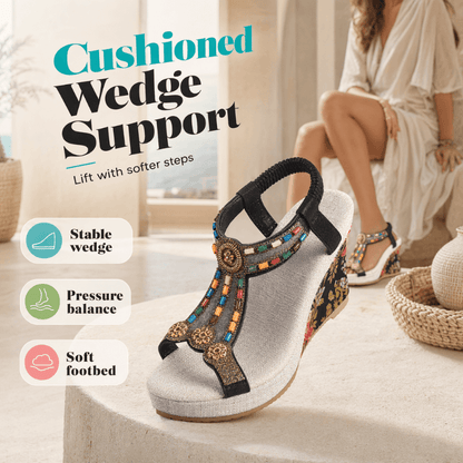 Women’s Beaded Boho Wedge Sandals